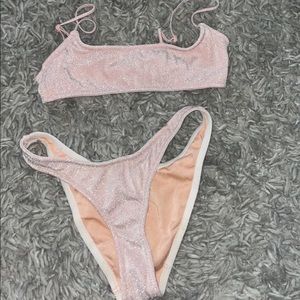 SOLDOUT PINK SPARKLY TRIANGL BIKINI XS / S
